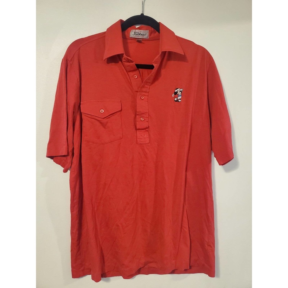 Vintage Titleist Corbin Mens Golf Polo Red L Large Disney Mickey Mouse